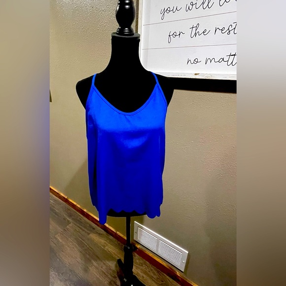 SHEIN Tops - Bright Blue Open Back Tank Top- Large